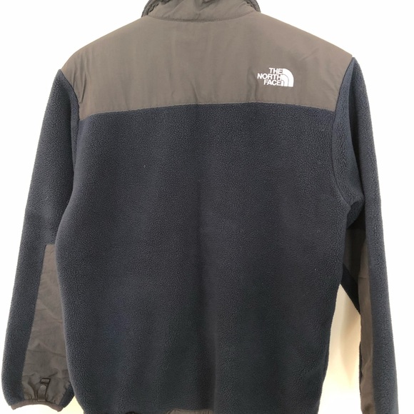 The North Face Fleece Jacket Boys Size XL 18/20 Gray Navy Blue,zipper 2 Pockets - Picture 3 of 4